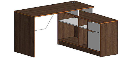 NORD 1R стіл письмовий дуб експресив бронзовий/білий діамант, фото 1