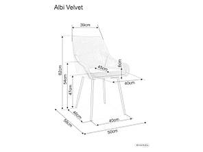 Стілець ALBI VELVET чорний каркас/синій TAP.91, фото 4