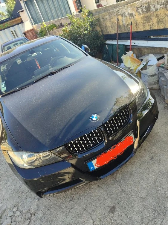 Решітка радіатора ніздрі BMW E90 E91 БМВ 3 Сірий Е90 Е91 чорний глянець діамант дорещував, фото 1