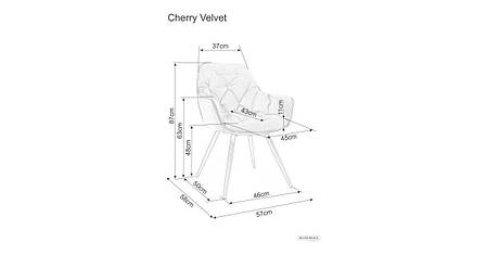 Стілець CHERRY VELVET чорний каркас/світло-сірий BL.03, фото 3