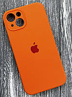 Чехол Silicone Case Full Camera (AA) для Apple iPhone 13 оранжевый/apricot orange