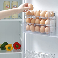 Лоток для яиц в холодильник, 3-ярусный лоток для яиц, контейнер для яиц на 30 штук, прозрачный