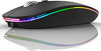 Бездротова безшумна миша Uiosmuph M16 зі світлодіодним підсвічуванням, тонка, що перезаряджається, 2,4G і USB