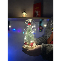 Елка в стеклянной колбе, Ёлка с LED подсветкой Christmas tree