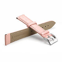 Ремінець шкіряний для годинника 22 мм рожевий, пряжка - срібляста, фото 4