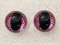Глазки для мягких игрушек, розовые, кошачьи, с блестками. d 15 мм. №А172 Глаза премиум класс.