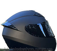 Мото шлем интеграл QKE black mat с тонированным визором, размер L (59-60 см обхват головы ) L