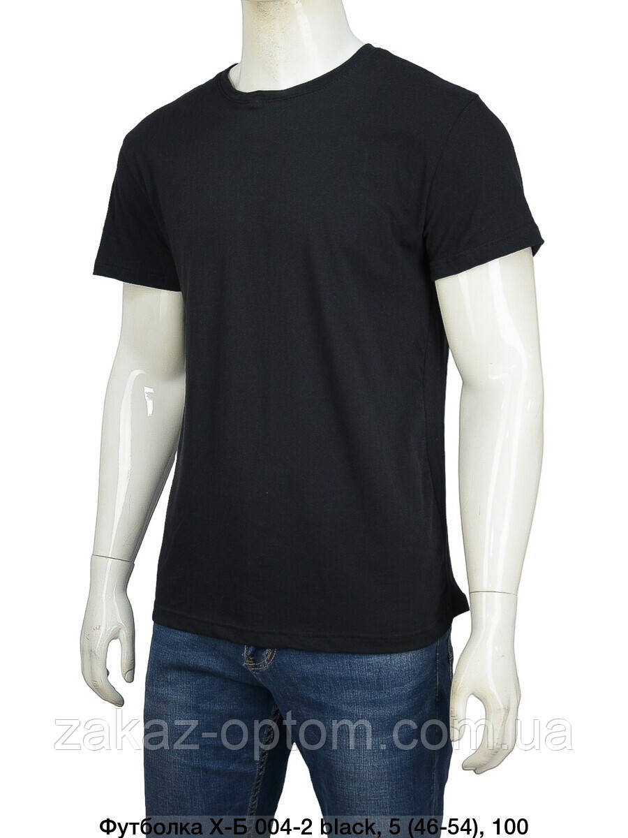Футболка чоловіча черній оптом (46-54) Україна 004-114892