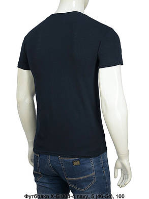 Футболка чоловіча оптом темно-синій (M-3XL) Україна 004-114894, фото 3