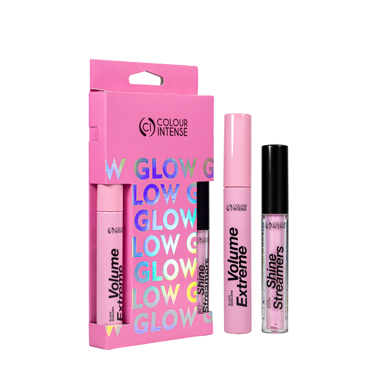 Набір косметики для макіяжу Colour Intense Glow Set туш для вій та глітер, фото 1