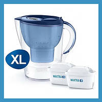 Кувшин Brita Marella XL Blue с 2-мя картриджами в комплекте.