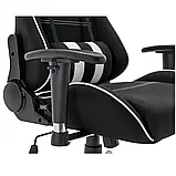 Комп'ютерне крісло геймерське з тканини ЧОРНО-БІЛЕ Infini NEXUS + ЛЕЖАЧЕ ПОЛОЖЕННЯ, фото 4