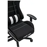 Комп'ютерне крісло геймерське з тканини ЧОРНО-БІЛЕ Infini NEXUS + ЛЕЖАЧЕ ПОЛОЖЕННЯ, фото 8