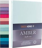 Простынь Amber DecoKing 160x200-180x200cm Light Blue (B084BQ4M32) 3484