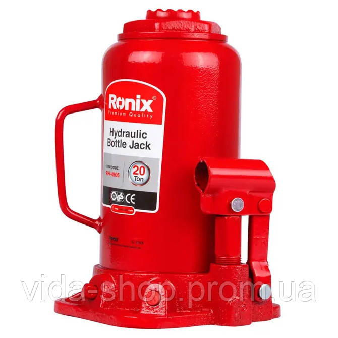 Домкрат гідравлічний 20 т пляшковий Ronix RH-4906 — Vida-Shop