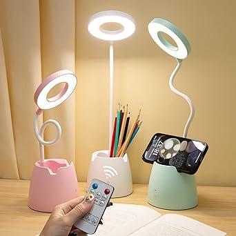 Настільна акумуляторна лампа світлодіодна з підставкою для ручок і телефона Suuki Pink (B0BJT9GNSW) 3340