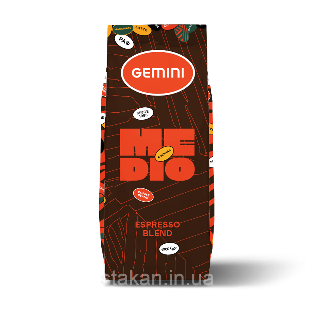 Кава в зернах Gemini Medio 1 кг. (70/30)
