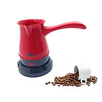 Турка электрическая Crownberg СВ-1564 1000 Вт 400 мл 3 чашки Турка для кофе / кавоварка красная (1061)