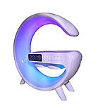 Настільна лампа-нічник Led Wireless Charging Speaker Google G11 (8527) 15W бездротова з колонкою, радіо, будильником та, фото 3