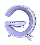Настільна лампа-нічник Led Wireless Charging Speaker Google G11 (8527) 15W бездротова з колонкою, радіо, будильником та, фото 7