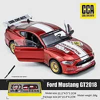 Машина металлическая Ford Mustang GT 1:42 красного цвета, детская машинка игрушка