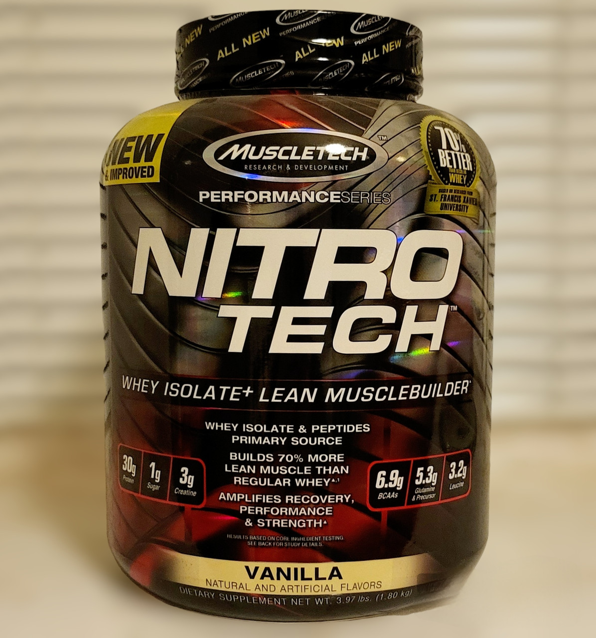 Протеїн MuscleTech Nitro Tech 1,8 кг мускултеч нітротек нітро-теч Whey Peptides & Isolate сироватковий прот