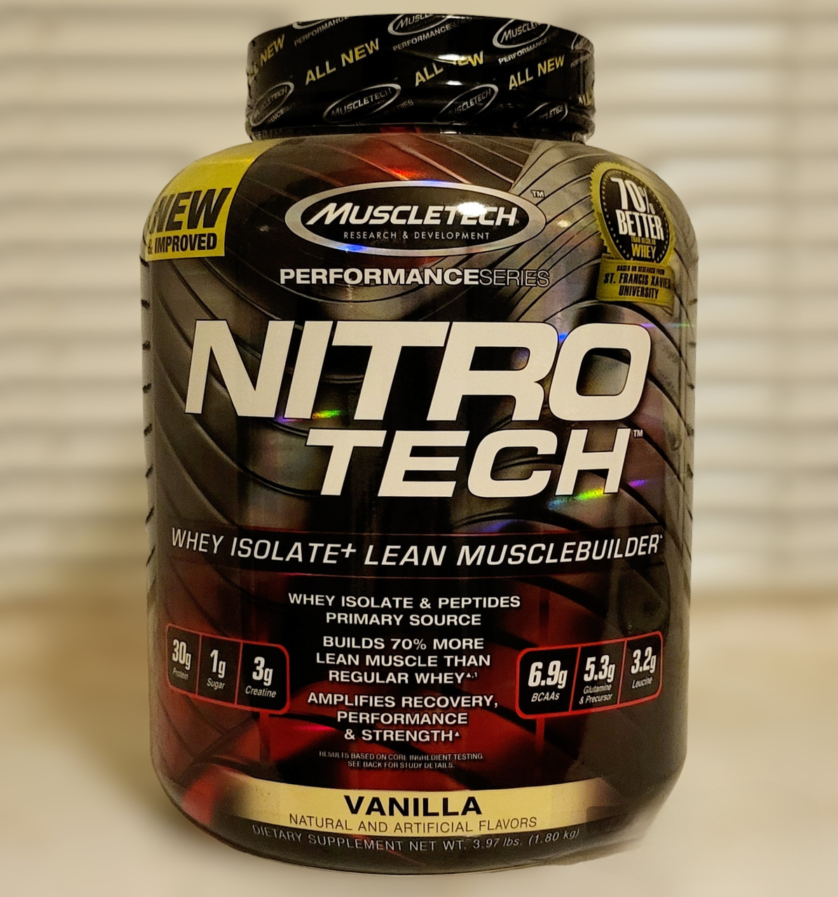 Протеин изолят MuscleTech Nitro Tech 1,8 кг – Высококачественный ...