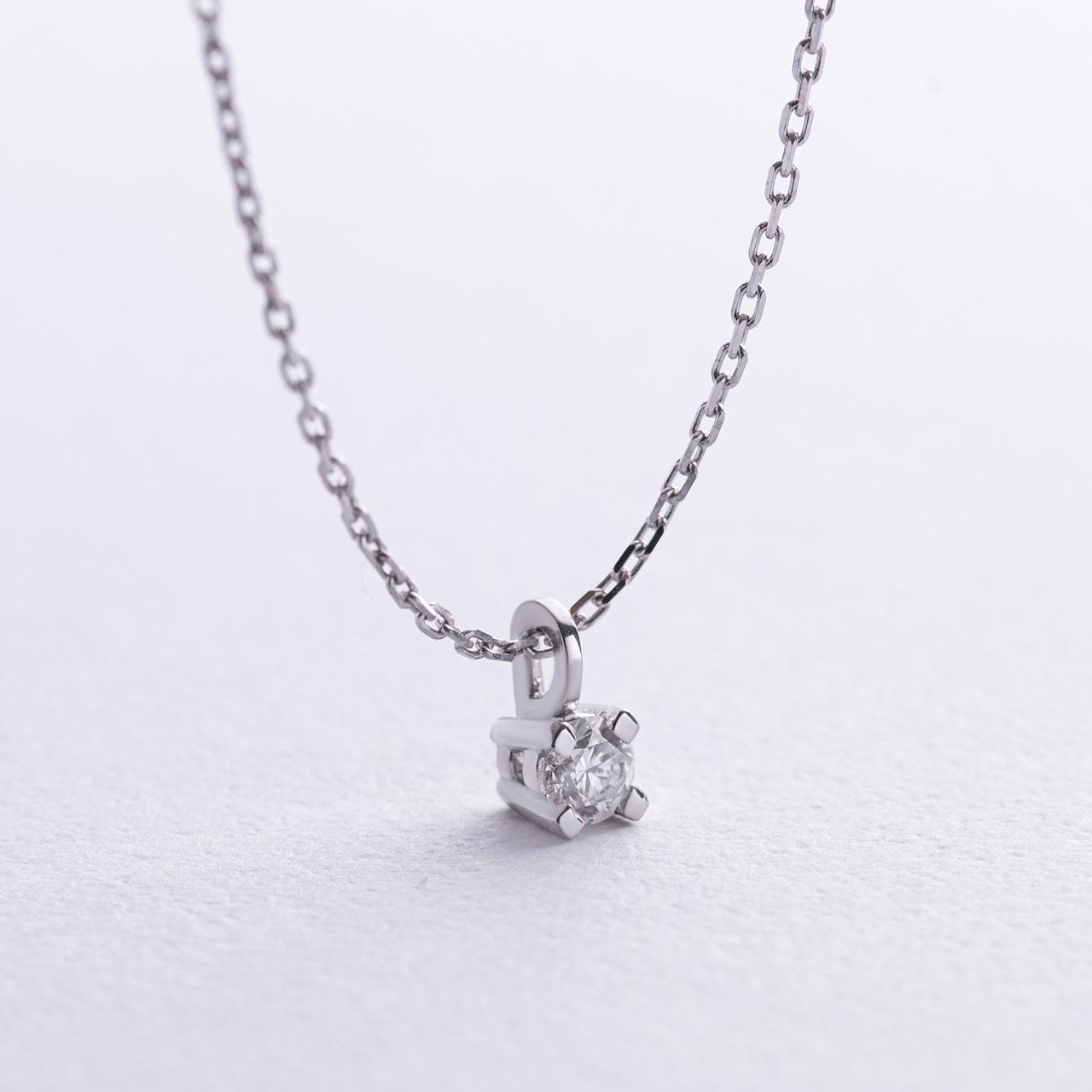 Кольє в білому золоті з діамантом 719321121 Zipexpert ZIPEXPERT, фото 1