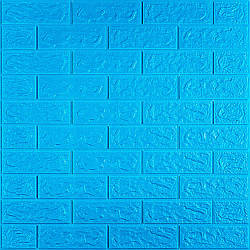 Декоративна 3D панель самоклейка під цеглу Синій 700х770х5мм (003-5)