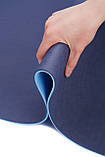 Килимок (мат) спортивний SportVida TPE 183 x 61 x 1 см для йоги та фітнесу SV-EZ0063 Blue/Sky Blue, фото 8