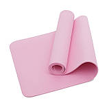 Килимок (мат) спортивний SportVida TPE 183 x 61 x 0.6 см для йоги та фітнесу SV-EZ0055 Pink, фото 5