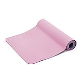 Килимок (мат) спортивний SportVida TPE 183 x 61 x 1 см для йоги та фітнесу SV-EZ0064 Pink/Blue, фото 9
