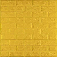 Декоративная 3D панель самоклейка под кирпич Желтый 700x770x5мм (010-5) SW-00000146