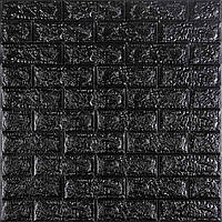 Декоративная 3D панель самоклейка под кирпич Черный 700x770x7мм (019-7) SW-00000063