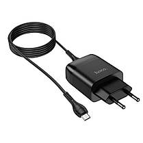 СЗУ блок Hoco C72Q QC3.0 (1USB/ 3A) + кабель Type-C чорний, фото 4