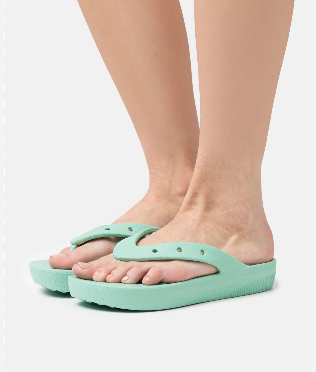 Crocs Platrorm flip м'ята — в'єтнамки жіночі на платформі, м'ята