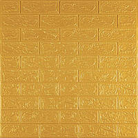 3D панель самоклеюча цегла Золота 700х770х3мм (011-3) SW-00000676