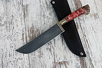 Нож кухонный ручной работы Пчак 5, из дамасской стали, для нарезания мяса и овощей