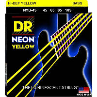 Струны для бас-гитары DR NYB-45 Hi-Def Neon Yellow K3 Coated Medium Bass 4-Strings 45 105 UM, код: 6556165