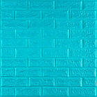 3D панель самоклеюча 700х770х5мм цегла Бірюза (002-5) SW-00000084