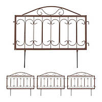 Декоративный бордюр-ограждение для цветников, 4 панели, железо