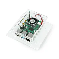 Корпус для Raspberry Pi 4B - Vesa V2 акрил + вентилятор - прозрачный