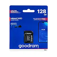 Карта памяти Goodram M1AA microSD 128GB 100MB/s UHS-I Class 10 с адаптером