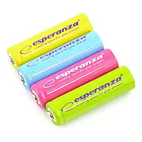 Esperanza EZA108 R6 AA Ni-MH 2000mAh аккумуляторы цветные - 4шт.