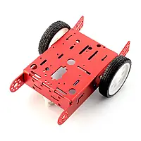Красное шасси 2WD Двухколесное металлическое шасси робота с моторным приводом