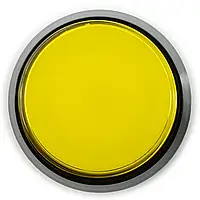 Аркадная кнопка 6 см черный корпус - желтая с подсветкой