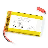 Li-Pol акумулятор Akyga 1350mAh 1S 3.7V - JST-BEC male + female - 59x37x5mm