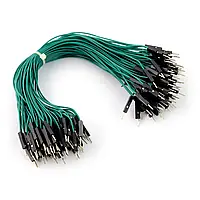 Соединительный кабель male-male 20см зеленый - 100шт.