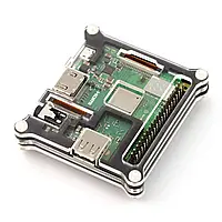 Черный защитный корпус для мини-компьютера Raspberry Pi 3 A на винтах, 75 x 68 x 21 мм, 5 слоев