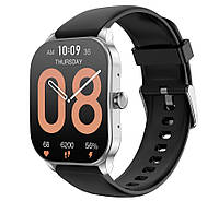 Смарт-годинник Smart Watch Xiaomi Pop-3S Amazfit AMOLED 1.96 (502x410) 300 мА·год Black-Silver